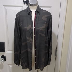 Johnny Was Women's Dark Camouflage Shirt Jacket Size S